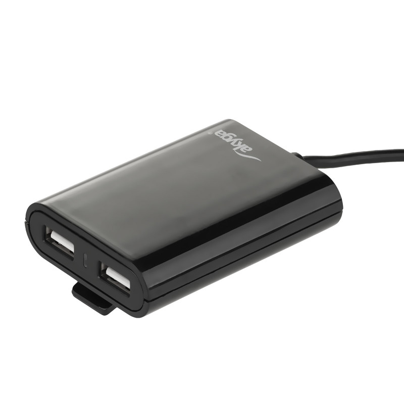 Ładowarka samochodowa 12/24V Akyga AK-CH-10 45W 4x USB-A 5V / 9A modularna czarna