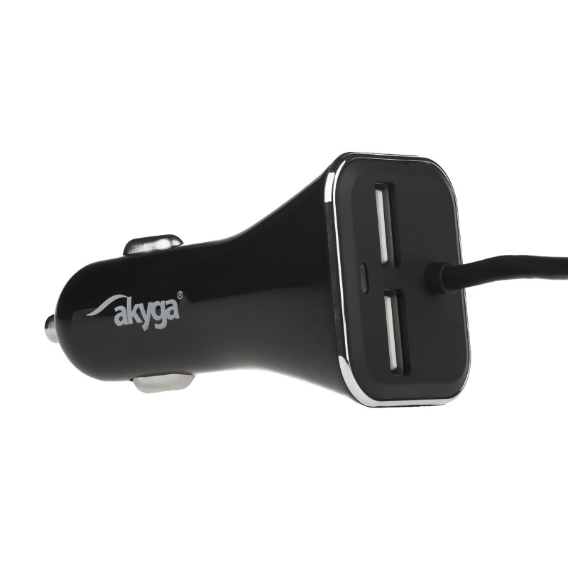 Ładowarka samochodowa 12/24V Akyga AK-CH-10 45W 4x USB-A 5V / 9A modularna czarna