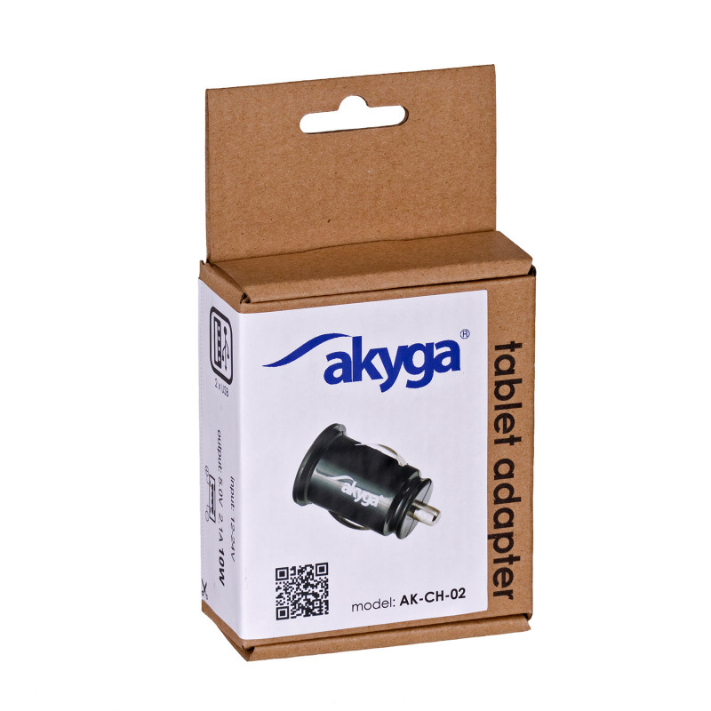 Ładowarka samochodowa 12/24V Akyga AK-CH-02 10.5W 2x USB-A 5V / 2.1A czarna