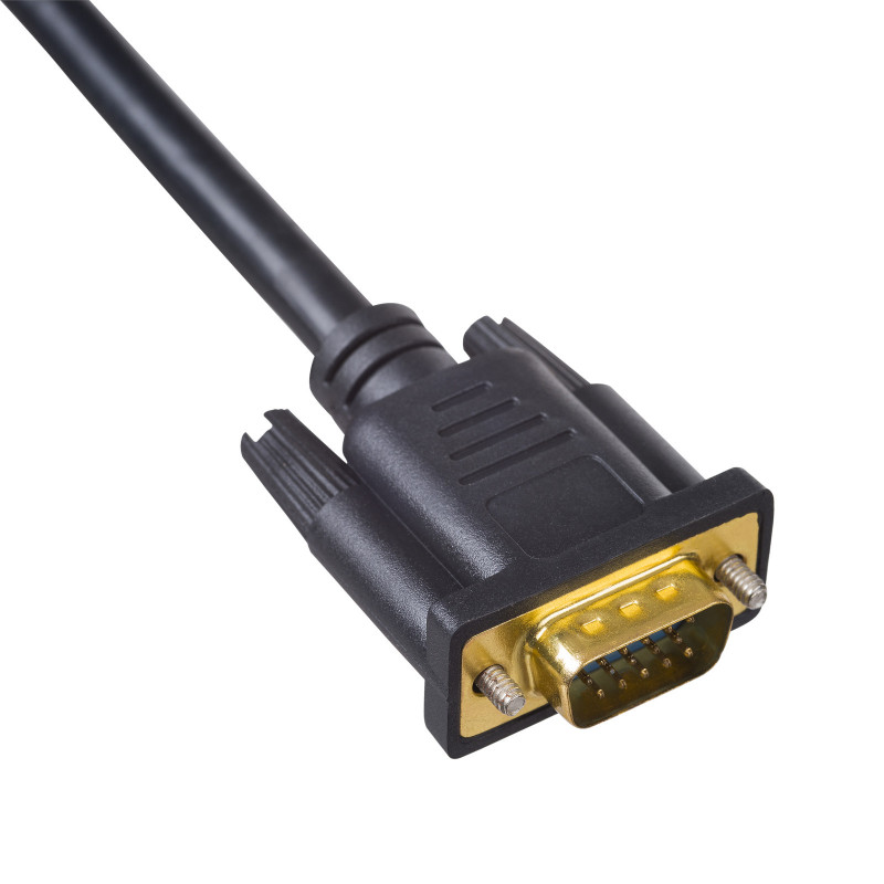Kabel Akyga AK-AV-03 DVI-I 24+5 wtyk – VGA wtyk z filtrem ferrytowym, 1,8 m, czarny