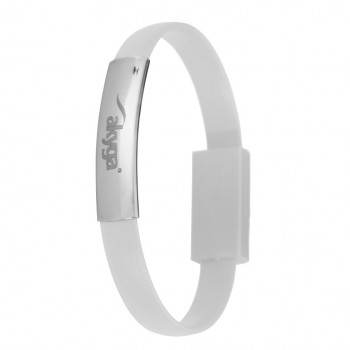 Akyga AK-AD-47 kabel USB w formie opaski, USB-C (m) / USB-A, USB 2.0, 23 cm, biały