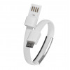 Akyga AK-AD-47 kabel USB w formie opaski, USB-C (m) / USB-A, USB 2.0, 23 cm, biały