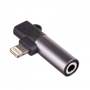 Akyga AK-AD-63 adapter Lightning (m) na Lightning (f) + gniazdo jack 3,5 mm (f), czarny