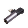 Akyga AK-AD-63 adapter Lightning (m) na Lightning (f) + gniazdo jack 3,5 mm (f), czarny