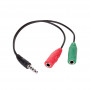 Akyga AK-AV-08 Mini Jack (M) do 2x Mini Jack (F) kabel rozdzielający audio, 15 cm, czarny