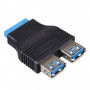 Akyga AK-CA-58 wewnętrzny adapter ze złącza 19-pin USB 3.0 (F) na 2x USB-A 3.0 (F)