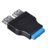 Akyga AK-CA-58 wewnętrzny adapter ze złącza 19-pin USB 3.0 (F) na 2x USB-A 3.0 (F)