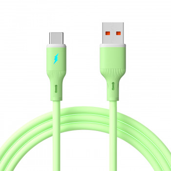 Akyga AK-USB-64 kabel USB-A (m) / USB-C (m), USB 2.0, 18W, 1 m, zielony, silikonowy