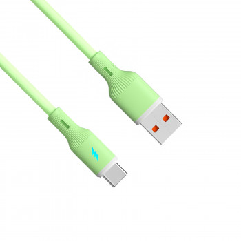 Akyga AK-USB-64 kabel USB-A (m) / USB-C (m), USB 2.0, 18W, 1 m, zielony, silikonowy