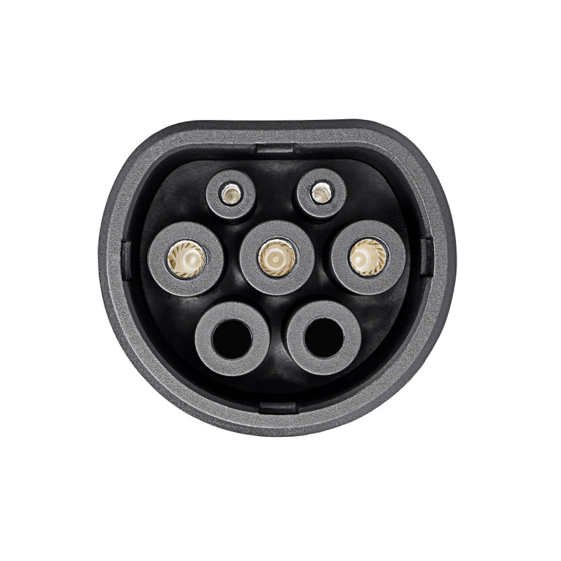Wtyczka Type 2 (IEC 62196-2) do ładowania samochodów elektrycznych Akyga AK-SC-E04, żeńska, 1-fazowa, 32 A, niebieska