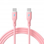 Akyga AK-USB-66 kabel USB-C (m) / USB-C (m), USB 2.0, 60W, 1 m, różowy, silikonowy