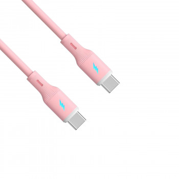 Akyga AK-USB-66 kabel USB-C (m) / USB-C (m), USB 2.0, 60W, 1 m, różowy, silikonowy