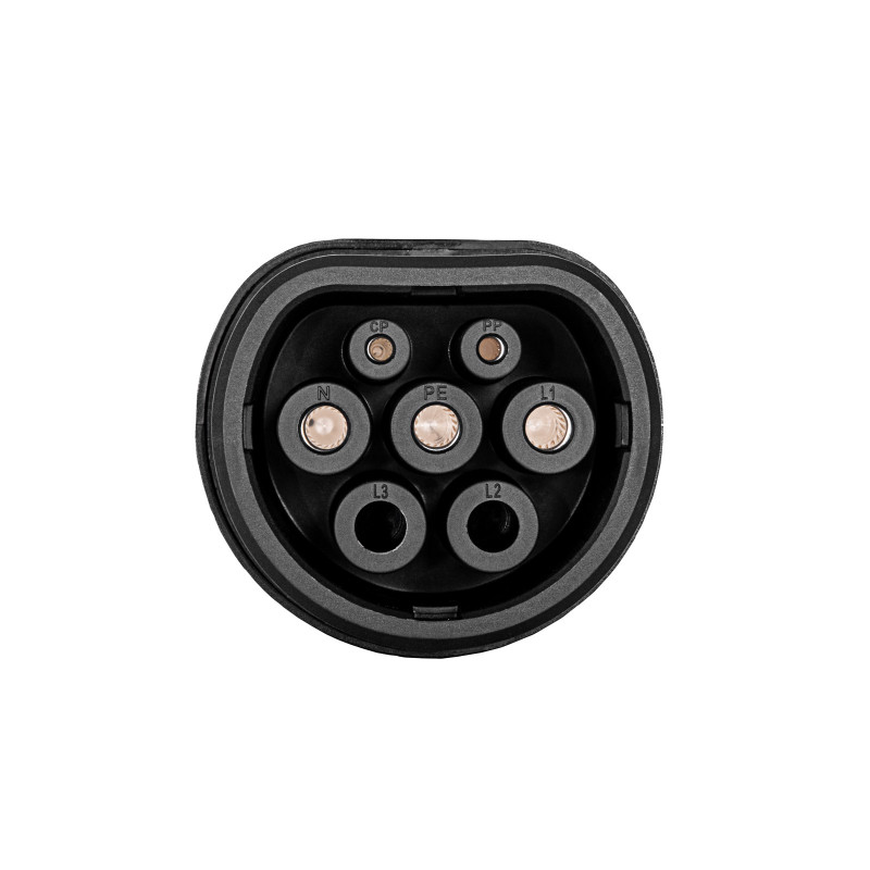 Adapter do ładowania samochodów elektrycznych Akyga AK-SC-E09 Type 1 (J1772) gniazdo – Type 2 (IEC 62196-2) wtyk, 1-fazowy, 32 A, czarny