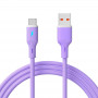 Akyga AK-USB-65 kabel USB-A (m) / USB-C (m), USB 2.0, 18W, 1 m, fioletowy, silikonowy