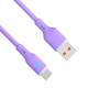 Akyga AK-USB-65 kabel USB-A (m) / USB-C (m), USB 2.0, 18W, 1 m, fioletowy, silikonowy