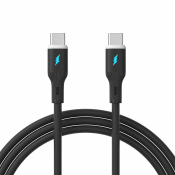 Akyga AK-USB-67 kabel USB-C (m) / USB-C (m), USB 2.0, 60W, 1 m, czarny, silikonowy
