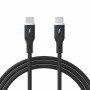 Akyga AK-USB-67 kabel USB-C (m) / USB-C (m), USB 2.0, 60W, 1 m, czarny, silikonowy