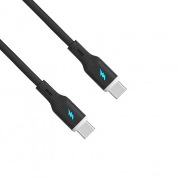Akyga AK-USB-67 kabel USB-C (m) / USB-C (m), USB 2.0, 60W, 1 m, czarny, silikonowy