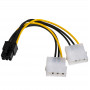Akyga AK-CA-13 kabel adaptera zasilania 2x Molex (M) na PCIe 6-pin (F), 15 cm