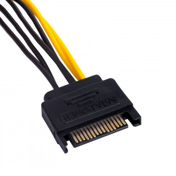 Akyga AK-CA-30 kabel adapter SATA Power (M) na PCIe 6-pin (F), 15 cm