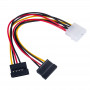 Akyga AK-CA-16 kabel rozdzielający Molex (M) na 2x SATA Power (F), 15 cm