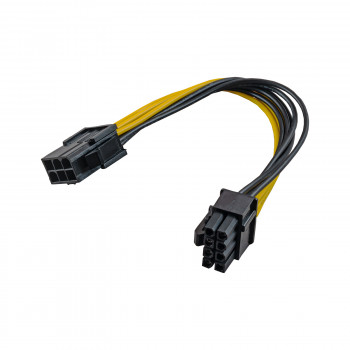 Akyga AK-CA-07 kabel adaptera zasilania PCIe 6-pin (M) do PCIe 8-pin (6+2) (F), 20 cm