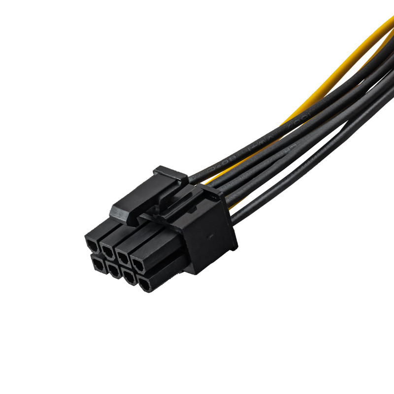 Akyga AK-CA-07 kabel adaptera zasilania PCIe 6-pin (M) do PCIe 8-pin (6+2) (F), 20 cm