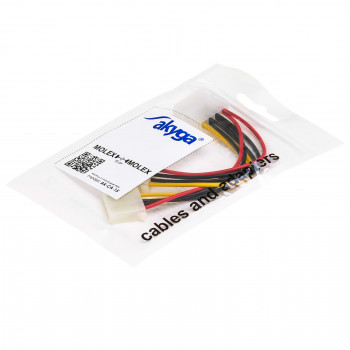 Akyga AK-CA-15 kabel rozdzielający zasilanie Molex (M) na 2x Molex (F), 15 cm