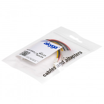Akyga AK-CA-14 kabel rozdzielający zasilanie Molex (M) na Molex (F) + Mini Molex (F), 15 cm