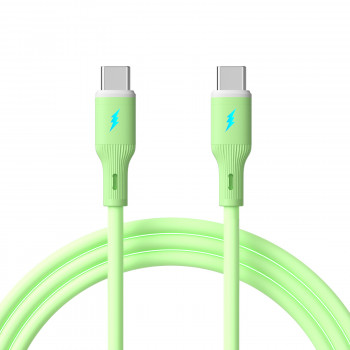 Akyga AK-USB-69 kabel USB-C (m) / USB-C (m), USB 2.0, 60W, 1 m, zielony, silikonowy