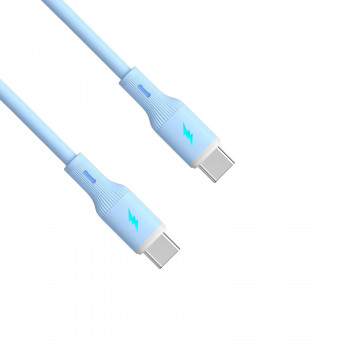 Akyga AK-USB-68 kabel USB-C (m) / USB-C (m), USB 2.0, 60W, 1 m, niebieski, silikonowy