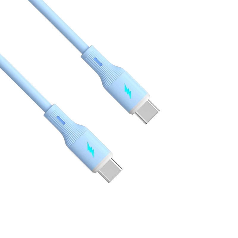 Akyga AK-USB-68 kabel USB-C (m) / USB-C (m), USB 2.0, 60W, 1 m, niebieski, silikonowy