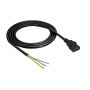 Akyga AK-OT-02A kabel zasilający IEC C13 – otwarty koniec, CCA 3 x 0,5 mm², 1,5 m, czarny