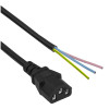 Akyga AK-OT-02A kabel zasilający IEC C13 – otwarty koniec, CCA 3 x 0,5 mm², 1,5 m, czarny