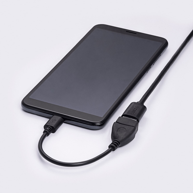Akyga AK-AD-09 Kabel adaptera OTG Micro USB-B (M) do USB-A (F), 15 cm, czarny