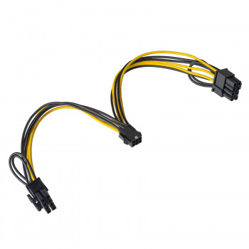 Akyga AK-CA-55 rozgałęźnik zasilania kart graficznych PCI-E 6-pin (gniazdo) – 2x PCI-E 6+2-pin (wtyk), 2x 15 cm
