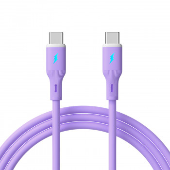 Akyga AK-USB-70 kabel USB-C (m) / USB-C (m), USB 2.0, 60W, 1 m, fioletowy, silikonowy