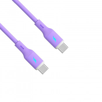 Akyga AK-USB-70 kabel USB-C (m) / USB-C (m), USB 2.0, 60W, 1 m, fioletowy, silikonowy