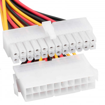 Akyga AK-CA-66 kabel adapter zasilania ATX 20-pin (gniazdo) – 24-pin (20+4) (wtyk), 15 cm