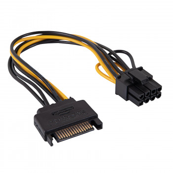 Akyga AK-CA-80 kabel adapter SATA zasilanie na PCIe 6+2-pin, 15 cm