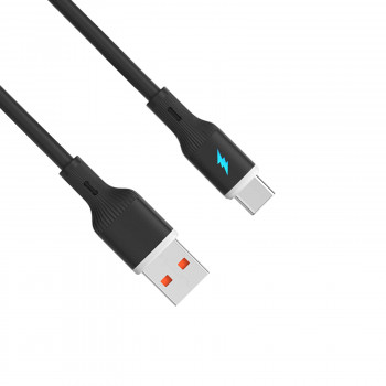 Akyga AK-USB-62 kabel USB-A (m) / USB-C (m), USB 2.0, 18W, 1 m, czarny, silikonowy