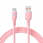 Akyga AK-USB-61 kabel USB-A (m) / USB-C (m), USB 2.0, 18W, 1 m, różowy, silikonowy