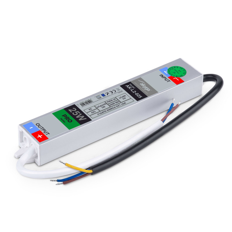 Zasilacz impulsowy hermetyczny LED Akyga AK-L2-025 12 V, 2 A, 25 W, IP67