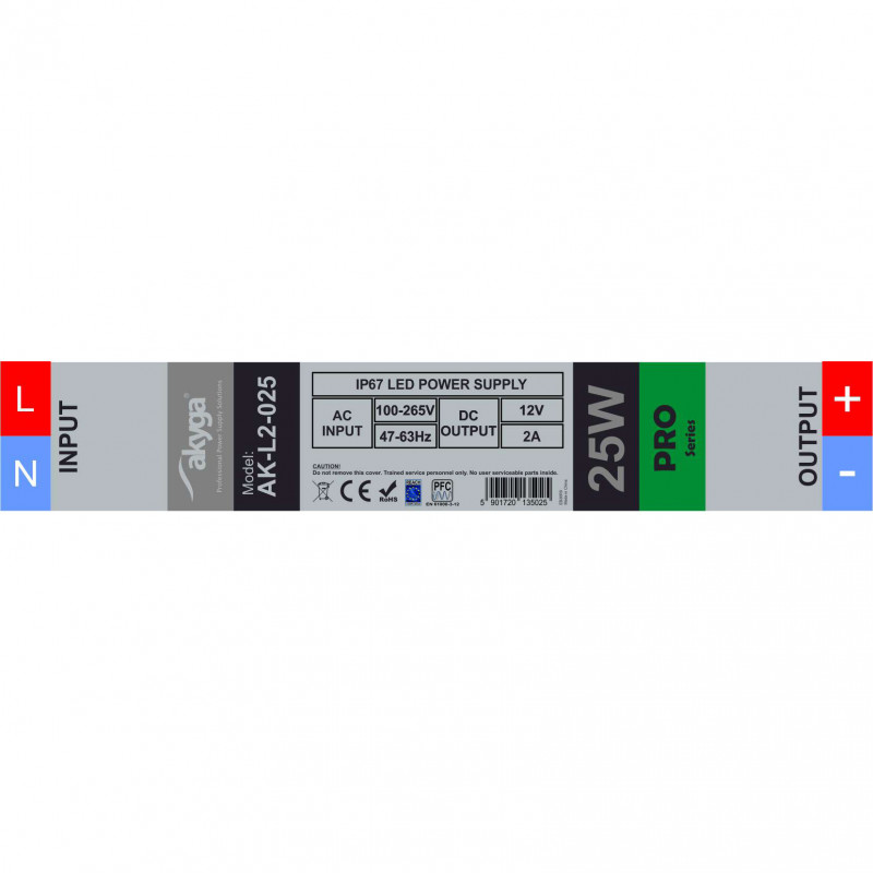 Zasilacz impulsowy hermetyczny LED Akyga AK-L2-025 12 V, 2 A, 25 W, IP67