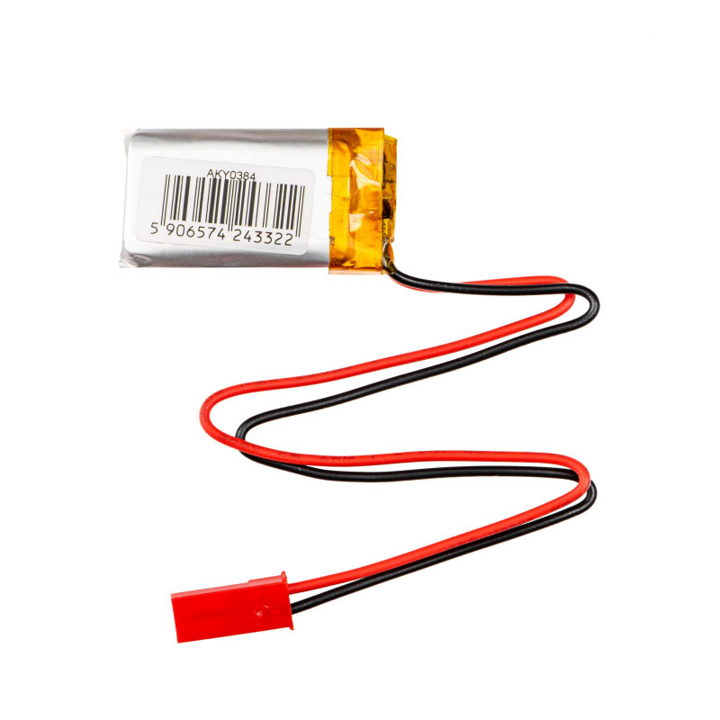 Akumulator Li-Po Akyga AKY0384 LP601730 3,7 V 250 mAh z PCM, złącze JST 2,54 mm 2-pin, przewody 150 mm