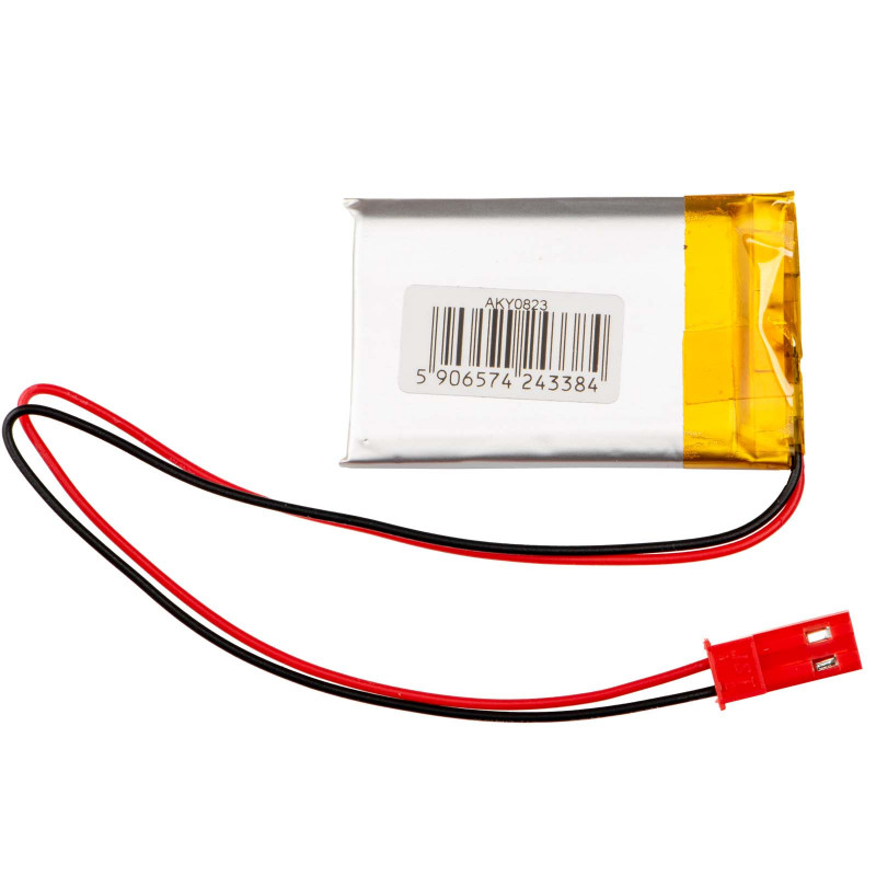 Akumulator Li-Po Akyga AKY0823 LP542439 3,7 V 500 mAh z PCM, złącze JST 2,54 mm 2-pin, przewody 150 mm
