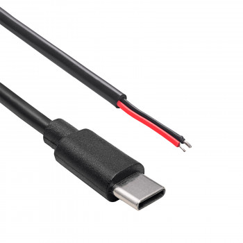 Akyga AK-SC-38 kabel serwisowy USB-C (męski) z otwartym końcem, 10 W (5 V / 2 A), 1 m, czarny