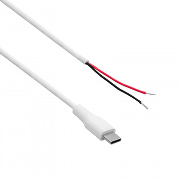 Akyga AK-SC-40 kabel serwisowy USB-C (męski) z otwartym końcem, 60 W (20 V / 3 A), 1 m, biały