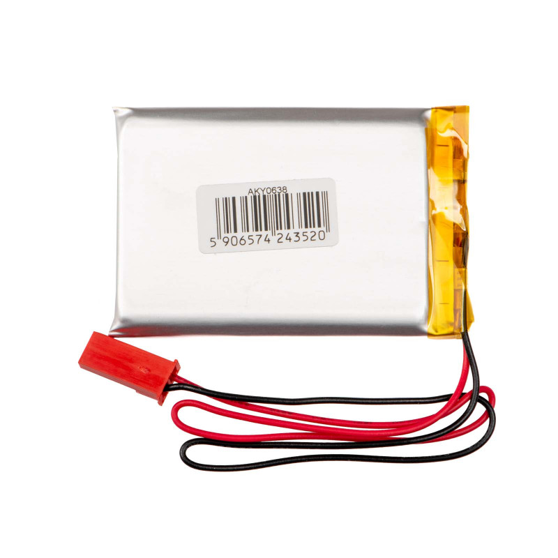 Akumulator Li-Po Akyga AKY0108 LP603048 3,7 V 850 mAh z PCM, złącze JST 2,54 mm 2-pin, przewody 150 mm