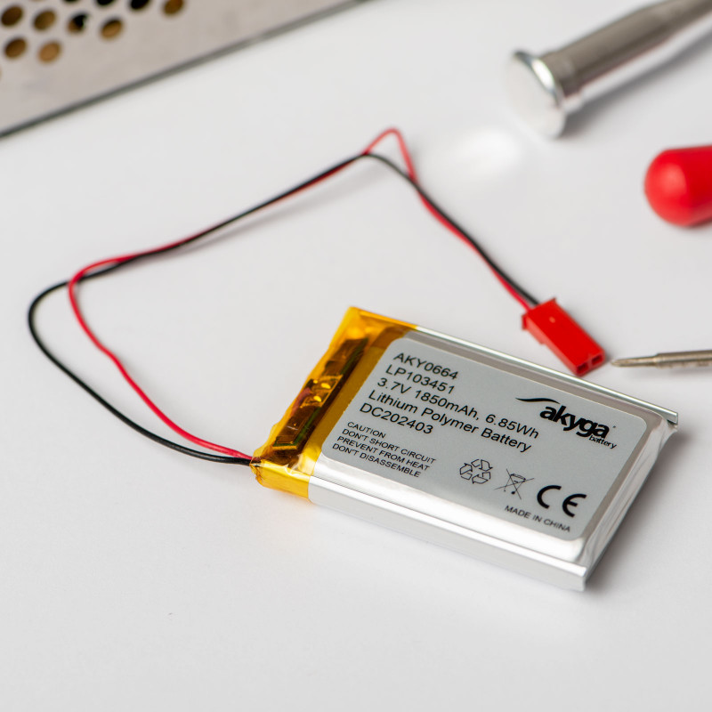 Akyga AKY0658 LP753636 Akumulator Li-Po 3,7 V 1000 mAh z PCM, złącze JST 2,54 mm 2-pin, przewody 150 mm